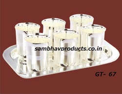 Manufacturers Exporters and Wholesale Suppliers of Tray 6 Saiba Glass Set Bengaluru Karnataka